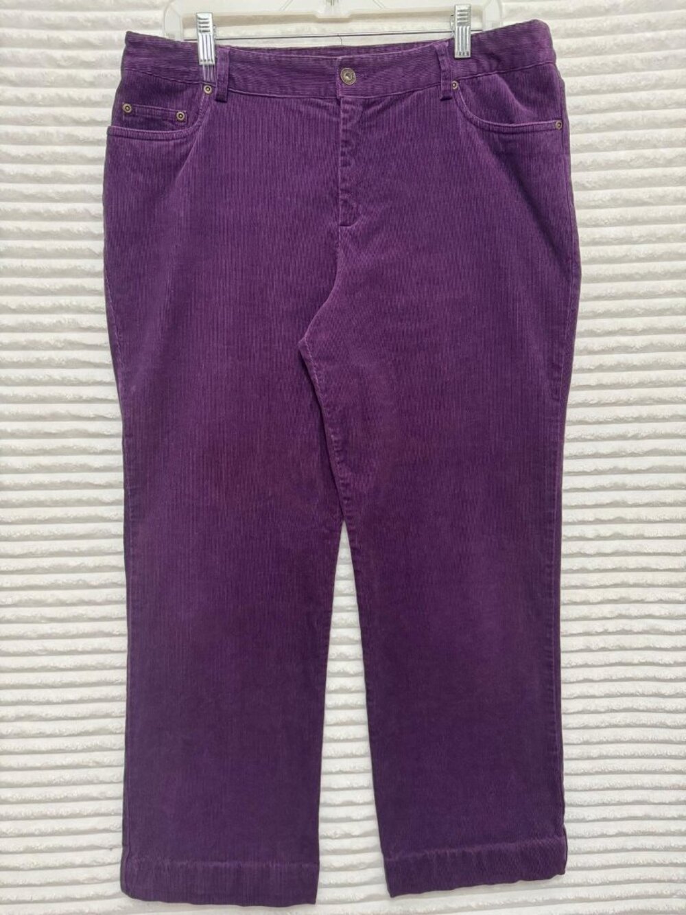 Christopher‎ & Banks Purple Straight Fit Stretch Corduroy Pants Women Size 12